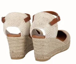 Zapatillas de esparto con pala en serraje y pulsera al tobillo