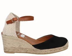 Zapatillas de esparto con pala en serraje y pulsera al tobillo