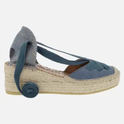 Zapatillas de esparto con cintas y cuña Yuteflex