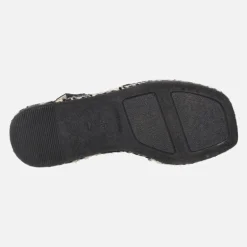 Zapatillas de esparto con plataforma y adorno de flor