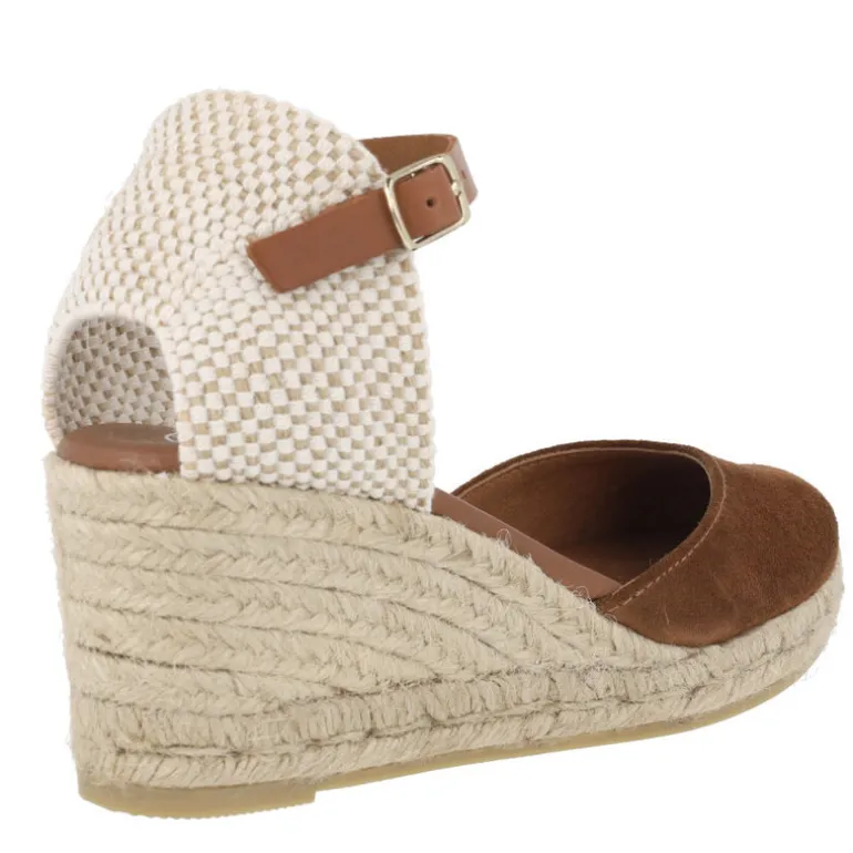 Zapatillas de esparto con pala en serraje y pulsera al tobillo