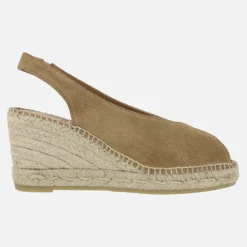 Zapatillas de esparto de piel destalonadas y abiertas de puntera Viguera 2127