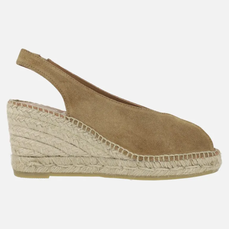 Zapatillas de esparto de piel destalonadas y abiertas de puntera Viguera 2127
