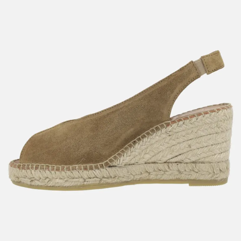 Zapatillas de esparto de piel destalonadas y abiertas de puntera Viguera 2127