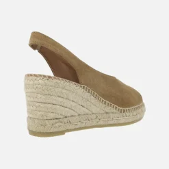 Zapatillas de esparto de piel destalonadas y abiertas de puntera Viguera 2127