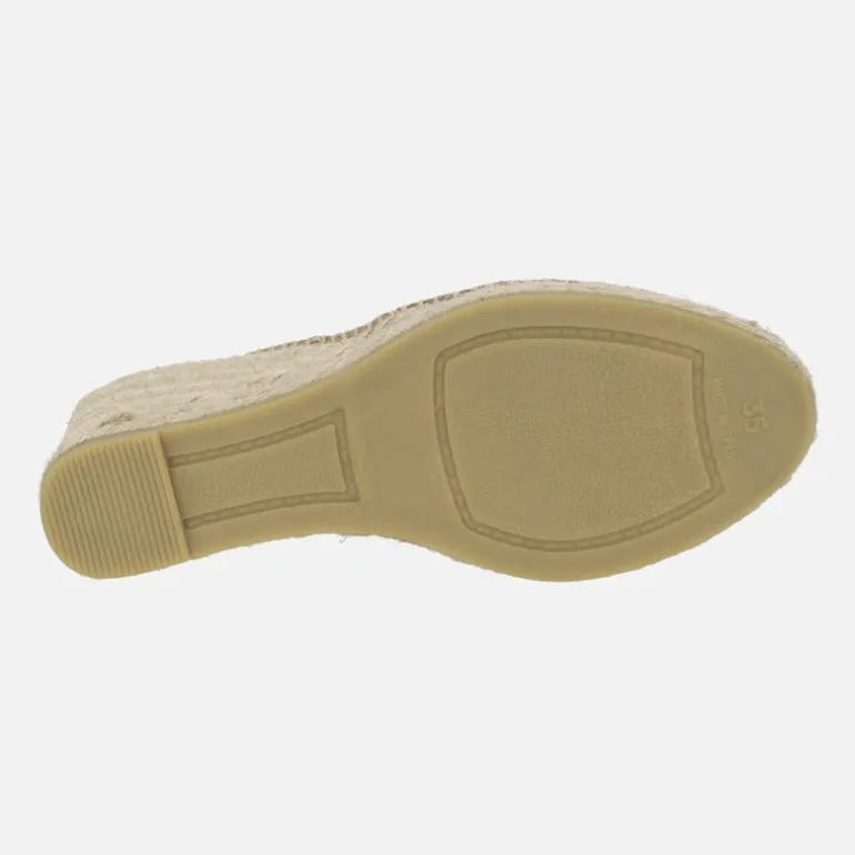 Zapatillas de esparto de piel destalonadas y abiertas de puntera Viguera 2127