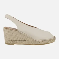 Zapatillas de esparto en piel destalonadas y abiertas de puntera