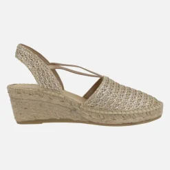 Zapatillas de esparto en tejido rafia con elásticos
