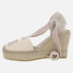 Zapatillas de esparto en tejido con cintas