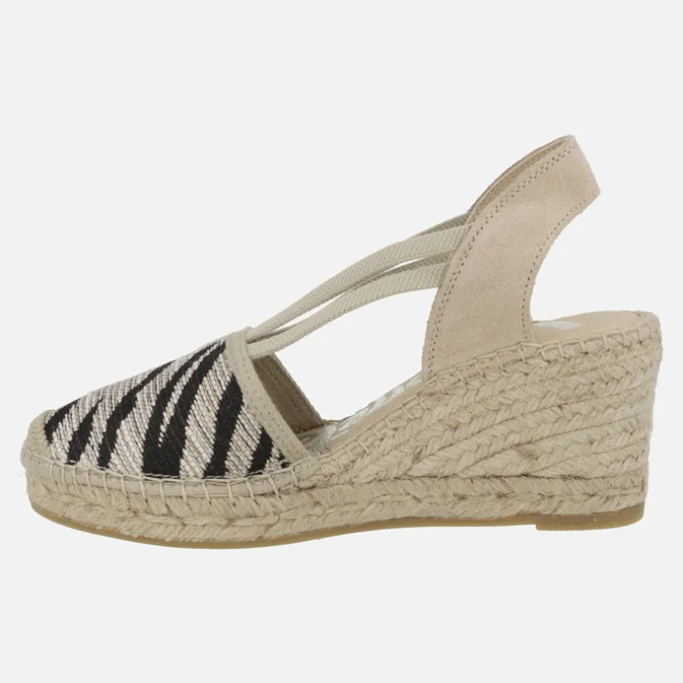 Zapatillas de esparto en tejido animal print cebra