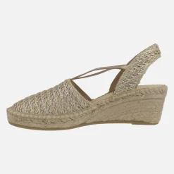 Zapatillas de esparto en tejido rafia con elásticos
