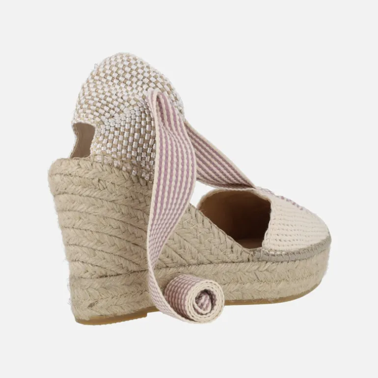Zapatillas de esparto en tejido con cintas
