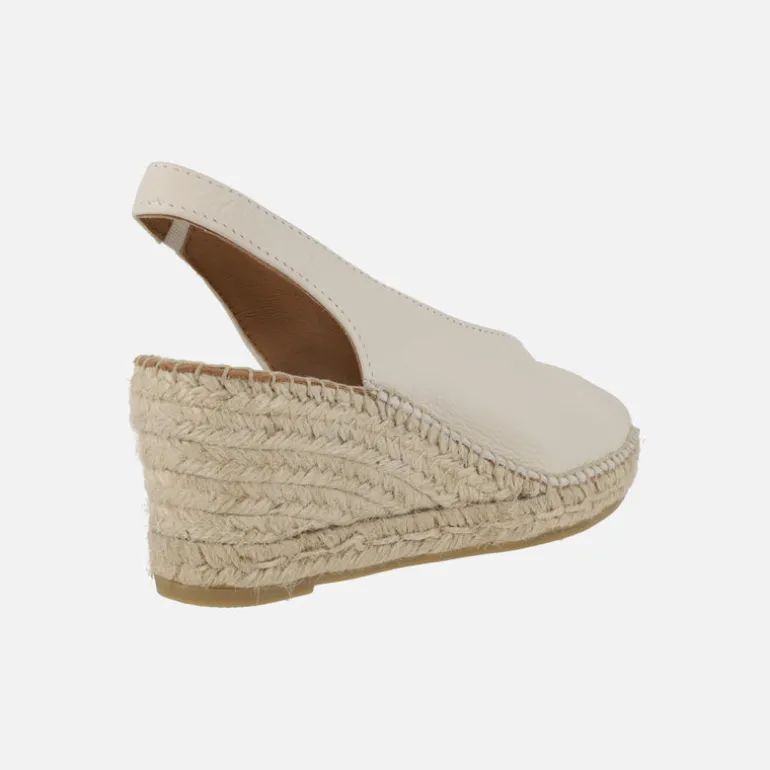 Zapatillas de esparto en piel destalonadas y abiertas de puntera