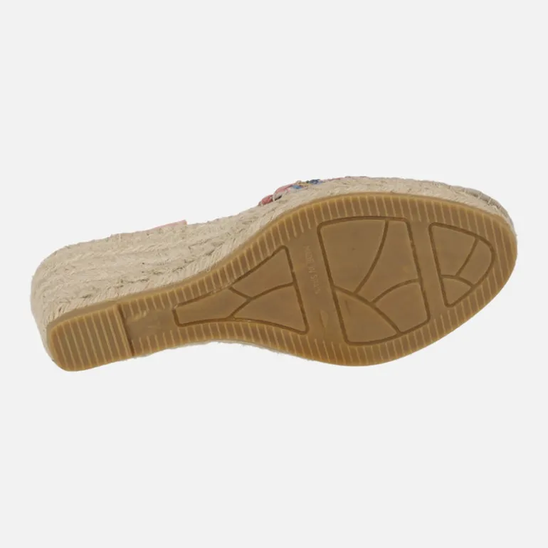 Zapatillas de esparto en tejido con lentejuelas Vidorreta
