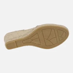 Zapatillas de esparto en tejido beige con elásticos laterales