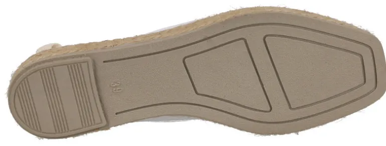 Zapatillas de esparto en combinado bicolor blanco y camel con cintas