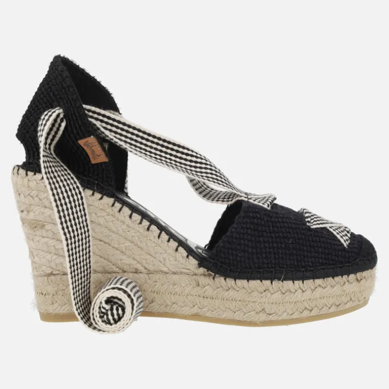 Zapatillas de esparto en tejido con cintas