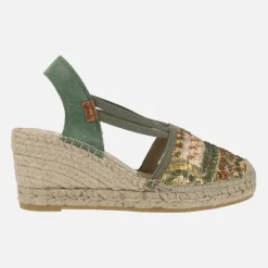 Zapatillas de esparto en tejido con lentejuelas Vidorreta