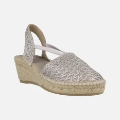 Zapatillas de esparto en tejido rafia con elásticos