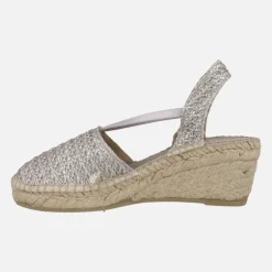 Zapatillas de esparto en tejido rafia con elásticos