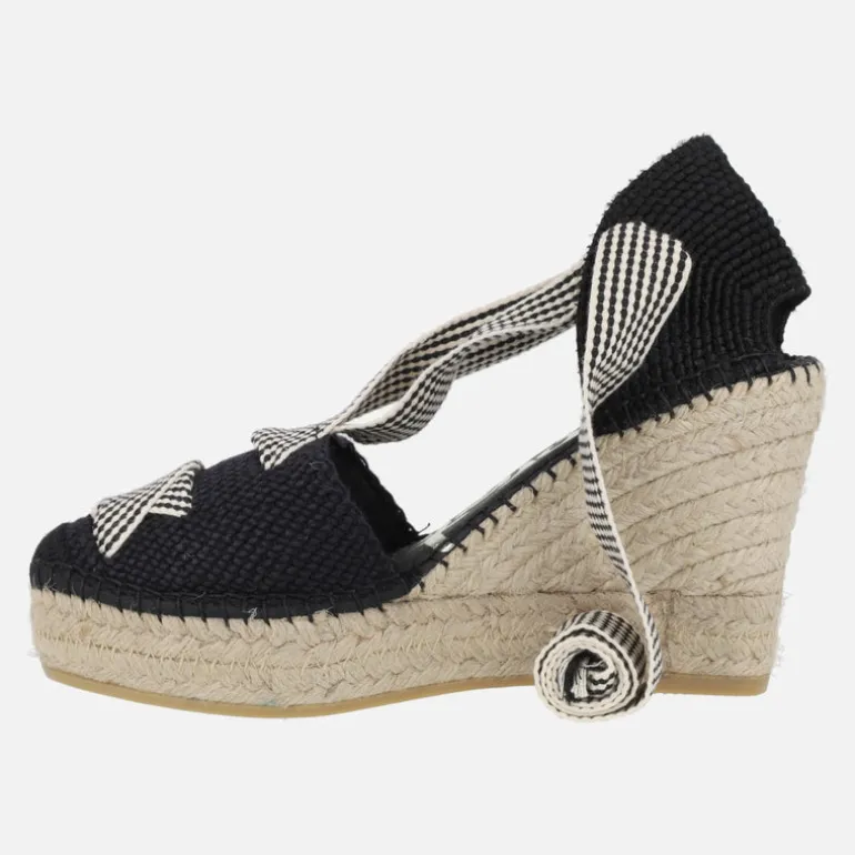Zapatillas de esparto en tejido con cintas
