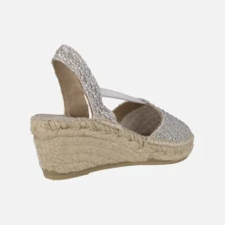 Zapatillas de esparto en tejido rafia con elásticos