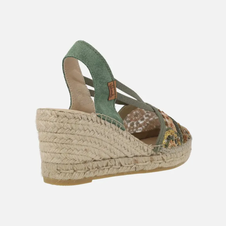 Zapatillas de esparto en tejido con lentejuelas Vidorreta