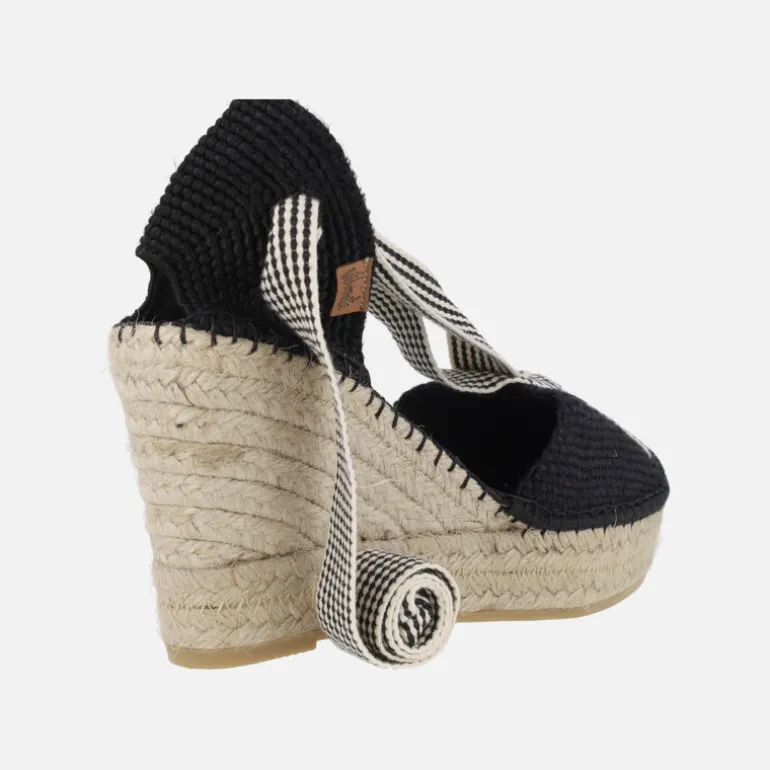 Zapatillas de esparto en tejido con cintas