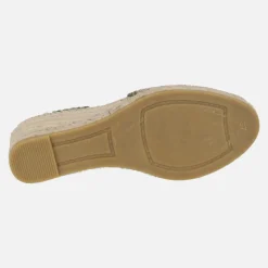 Zapatillas de esparto en tejido con lentejuelas Vidorreta