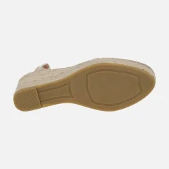 Zapatillas de esparto estilo campesinas en tejido rafia con cintas