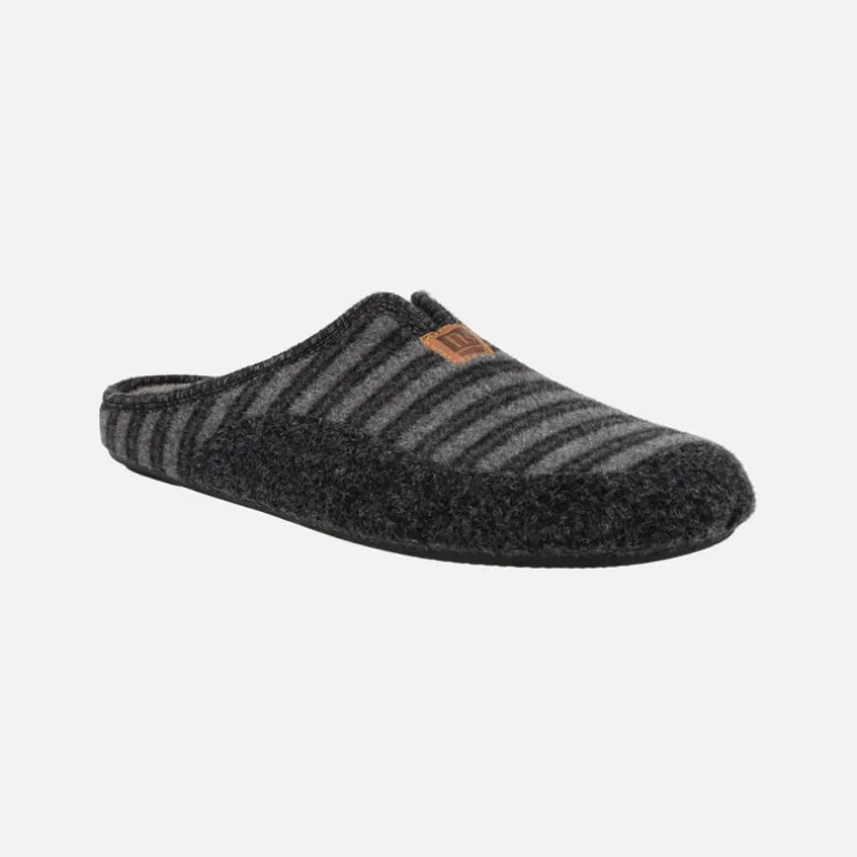 Zapatillas de Hombre abiertas por el talón en lana de rayas