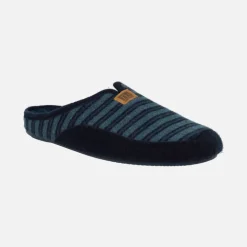 Zapatillas de Hombre abiertas por el talón en lana de rayas