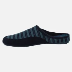 Zapatillas de Hombre abiertas por el talón en lana de rayas