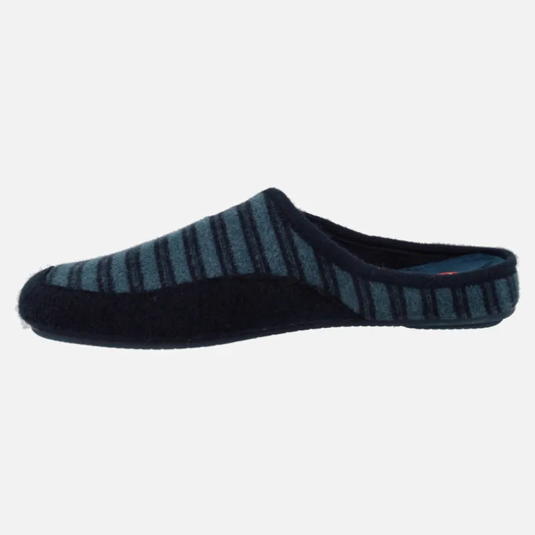 Zapatillas de Hombre abiertas por el talón en lana de rayas