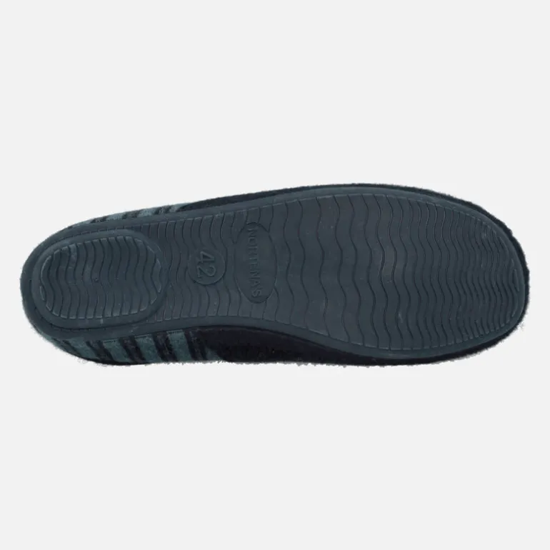 Zapatillas de Hombre abiertas por el talón en lana de rayas