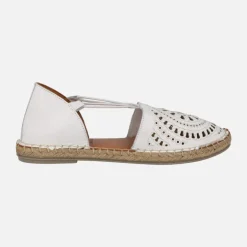 Zapatillas de piel con elásticos y piso de esparto Nansy