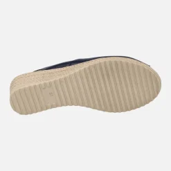 Zapatillas de piel destalonadas y abiertas de puntera con cuña media