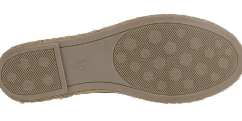 Zapatillas de piel troqueladas en metalizado oro con piso de esparto