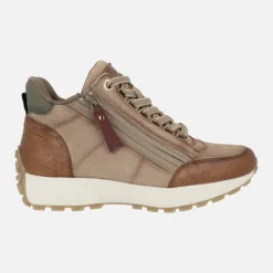 Zapatillas deportivas abotinadas en combinado de color con cremallera