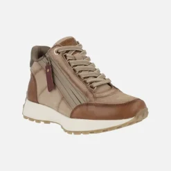 Zapatillas deportivas abotinadas en combinado de color con cremallera