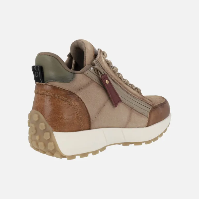Zapatillas deportivas abotinadas en combinado de color con cremallera