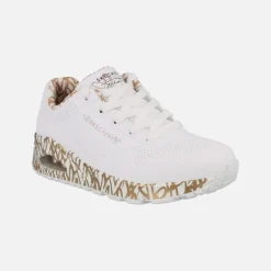 Zapatillas deportivas blancas con corazones dorados Uno Loving Love x JGoldcrown