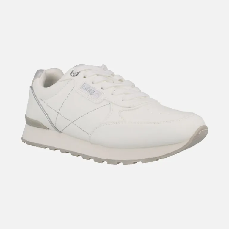 Zapatillas deportivas blancas con detalles plata Joggo classic