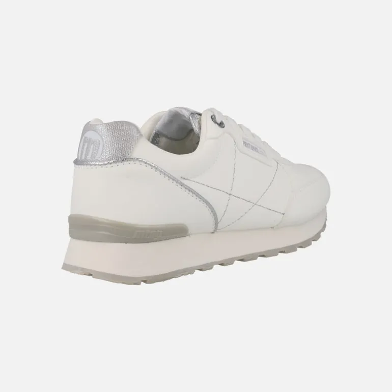 Zapatillas deportivas blancas con detalles plata Joggo classic
