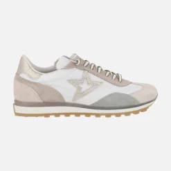 Zapatillas deportivas Cetti en piel y tejido con cordones elásticos