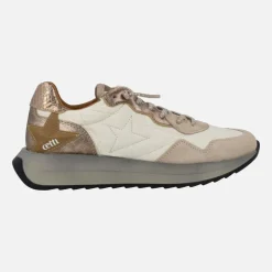Zapatillas deportivas Cetti en combinado beige - oro