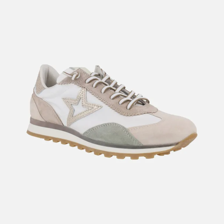 Zapatillas deportivas Cetti en piel y tejido con cordones elásticos