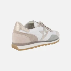 Zapatillas deportivas Cetti en piel y tejido con cordones elásticos