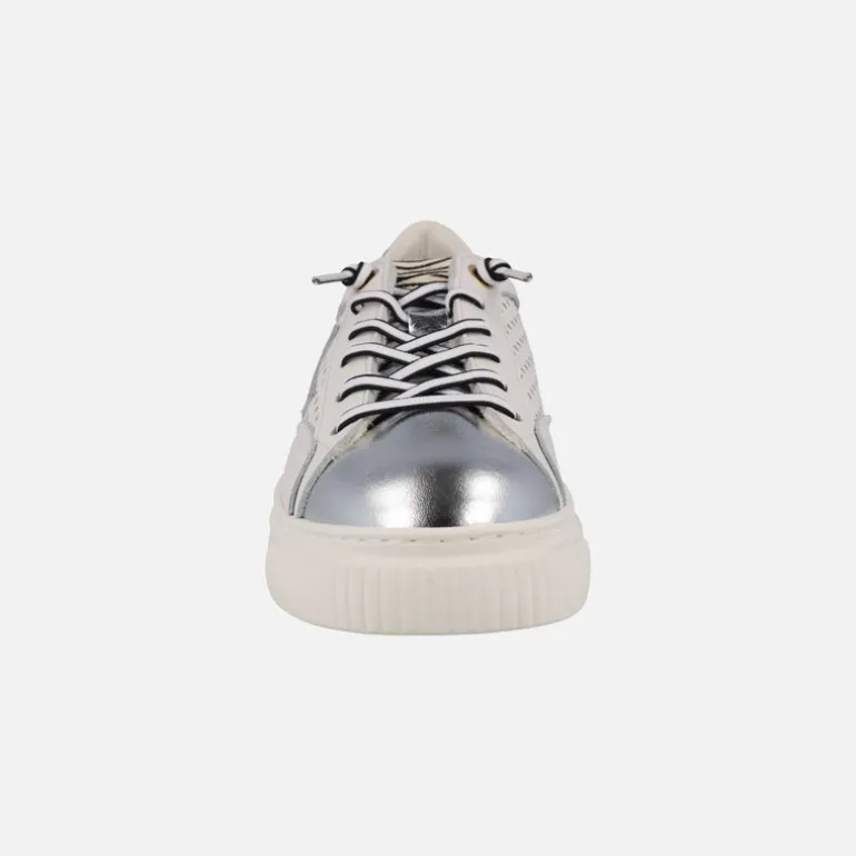 Zapatillas deportivas Cetti en piel blanca con detalles en cebra