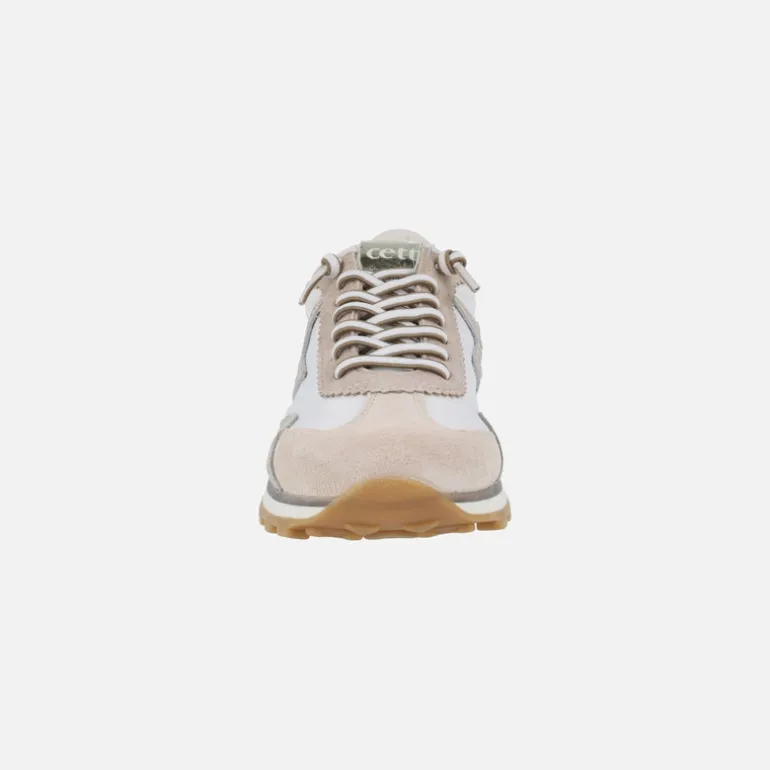 Zapatillas deportivas Cetti en piel y tejido con cordones elásticos